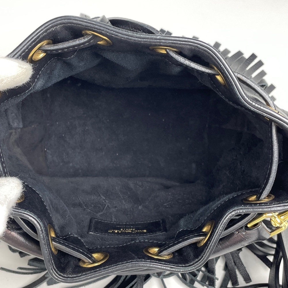 Saint Laurent Emmanuel Handbag, Logo, 2-Way Shoulder Bag, Fringe, Drawstring ... - Picture 8 of 9